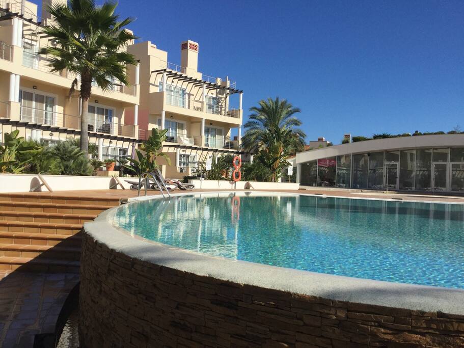 Fantastic pool, there are 3 others you can use, all with unique styling. Cafe/bar open in summer months, small pool for toddlers, showers and toilets