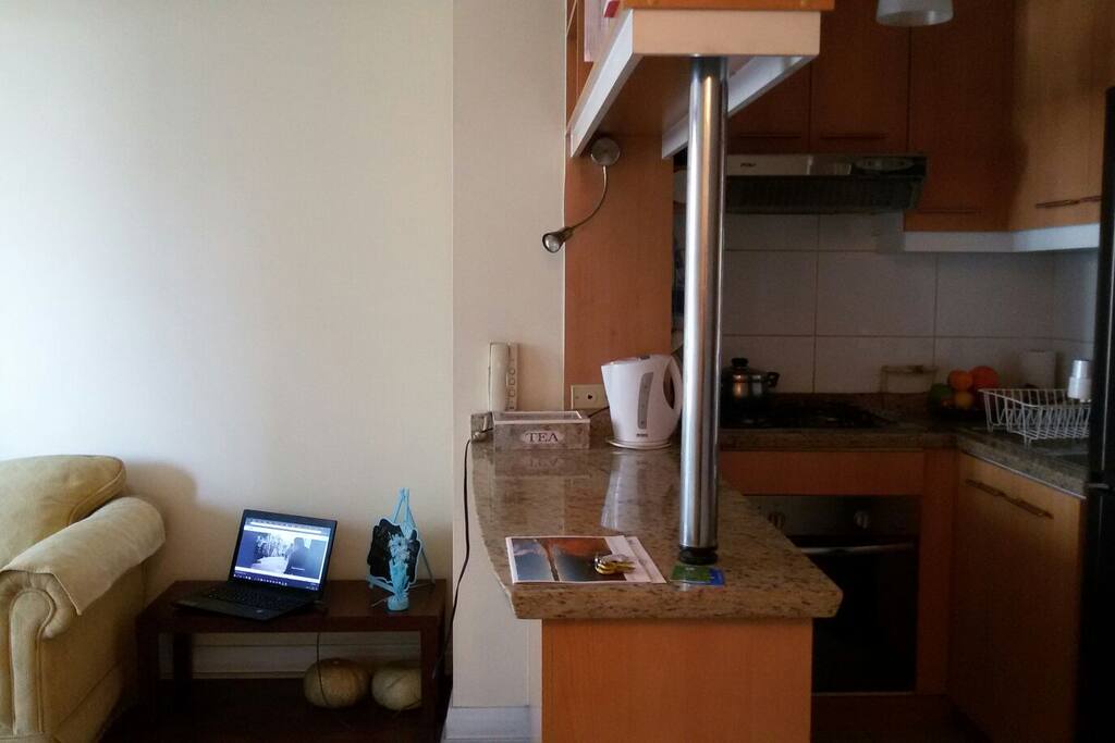 Kitchen and living room