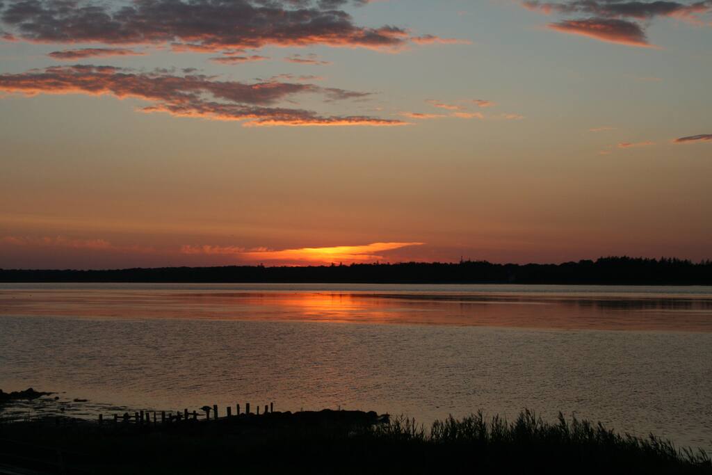 Sunset by the fjord.