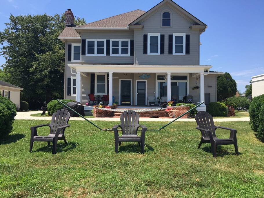 Backyard of house on the Rappahannock River