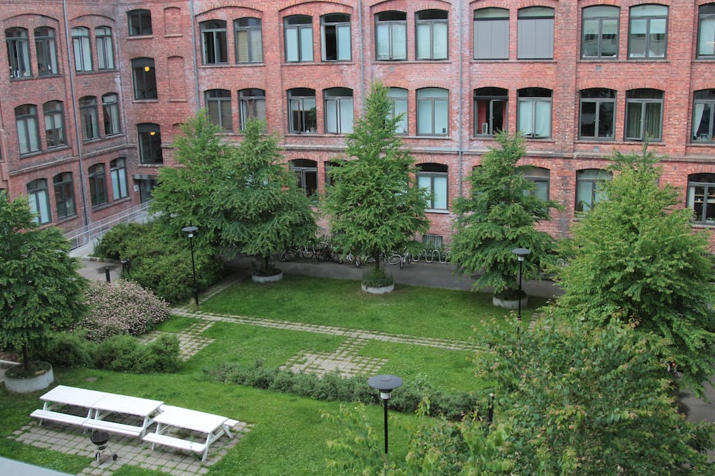 Windows/balcony is facing quiet back-yard