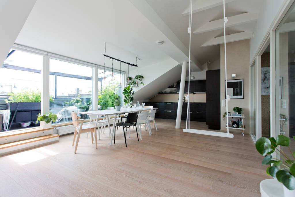Dining room and kitchen