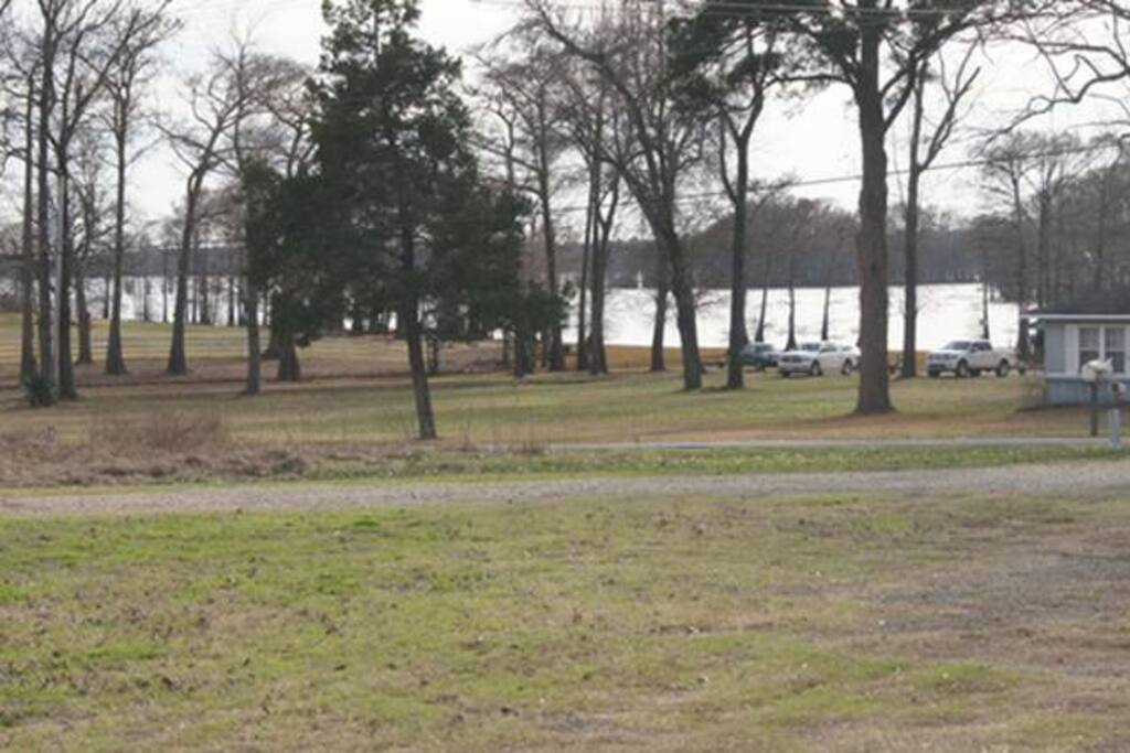Across the road from the lake and
public boat launch