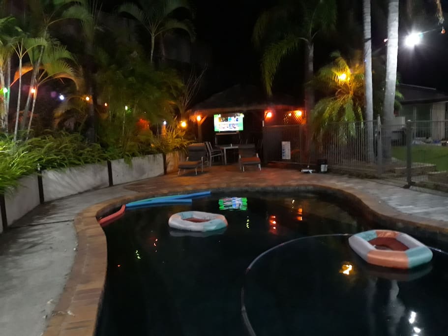 Relax & watch TV or have a dip in the pool in our spacious outdoor area