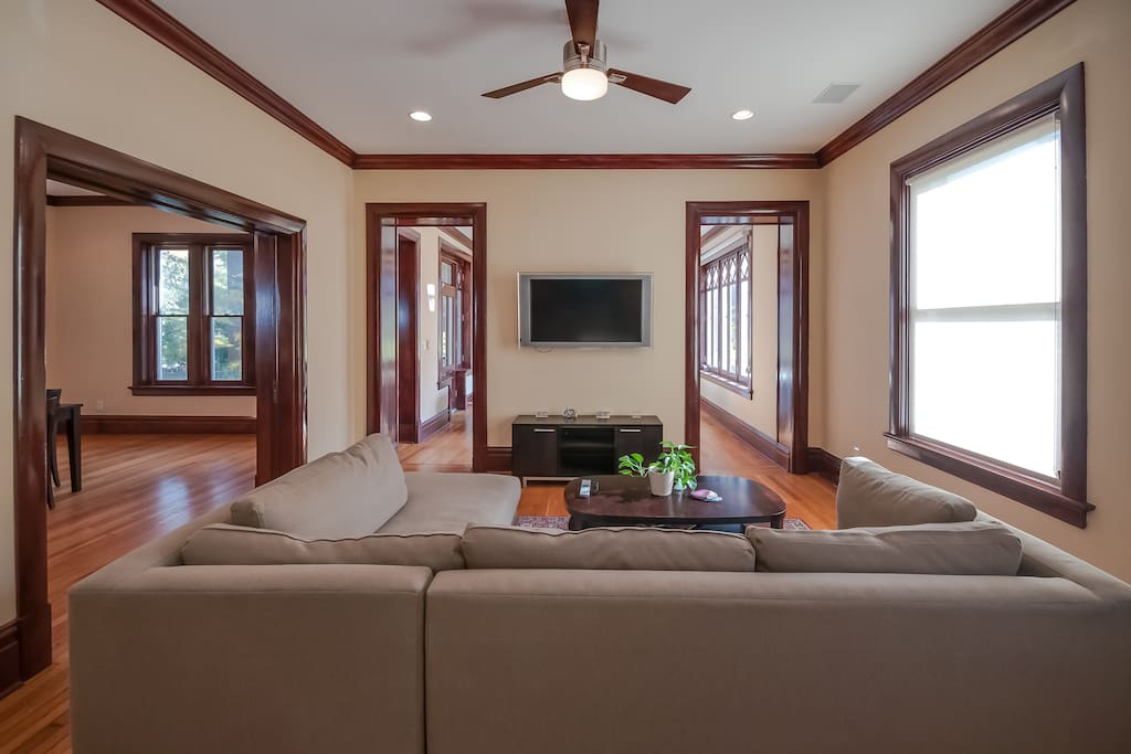 Flatscreen TV with your favorite channels and apps on Amazon Prime and Netflix