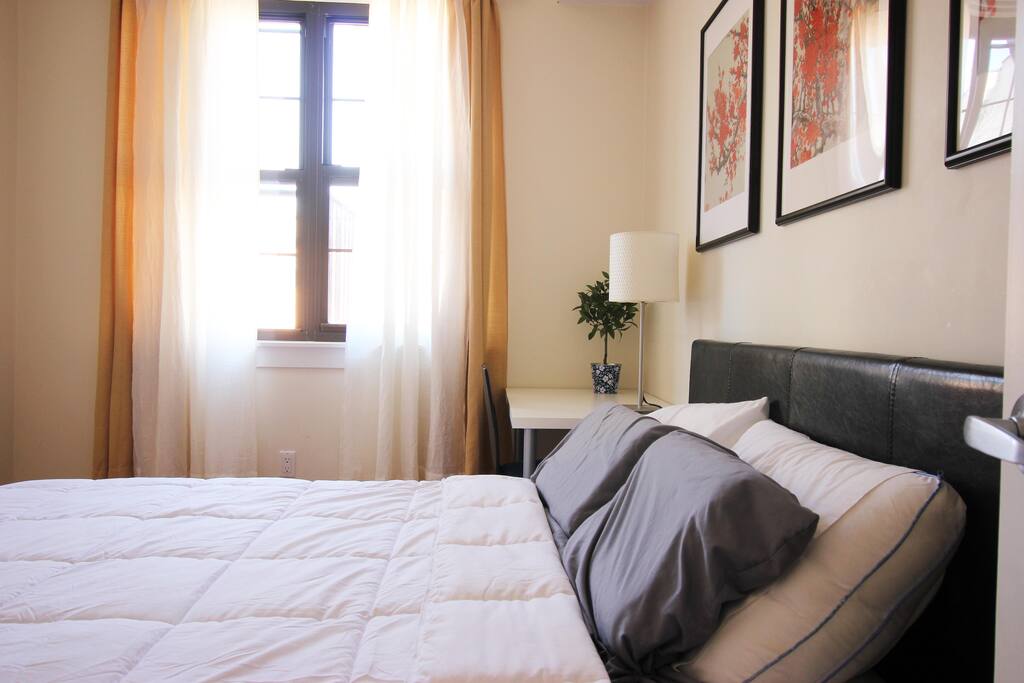 Your bedroom comes with a locking door and key