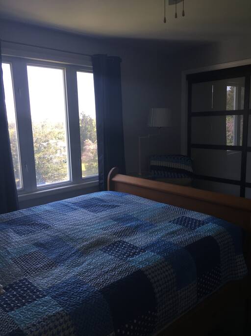 Large window in the main bedroom.