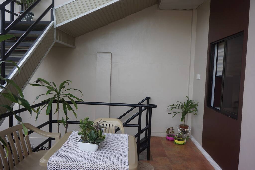 Outdoor area to enjoy a cup of coffee or tea