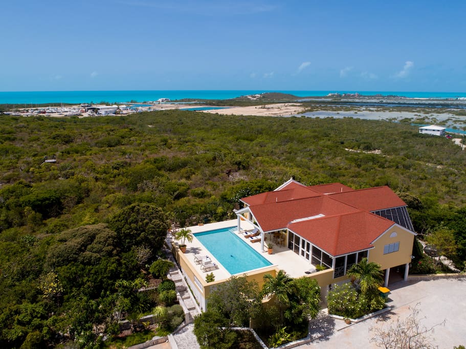 Main level of villa is up one flight creating privacy and great views and breezes.