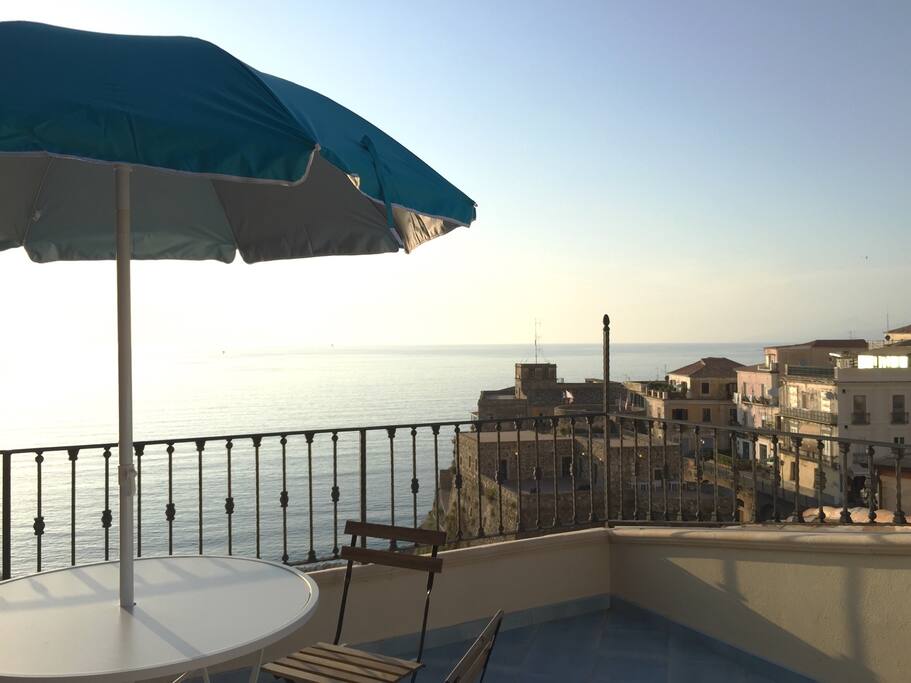 private roof terrace, access from attic on 2nd floor