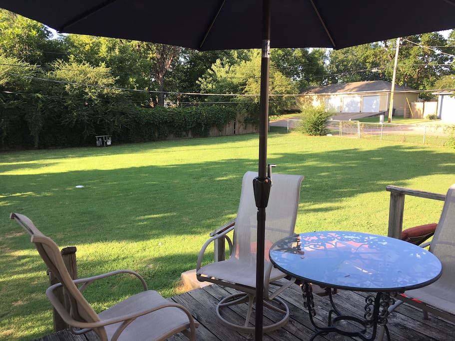 Back porch and yard