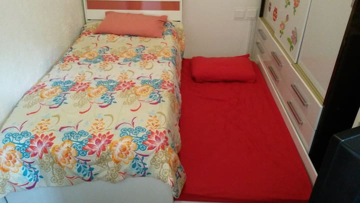 Habitación individual con cama auxiliar.
Colchón muy bueno.

Dormitorio individual con cama auxiliar.
Colchones muy bonitos.
