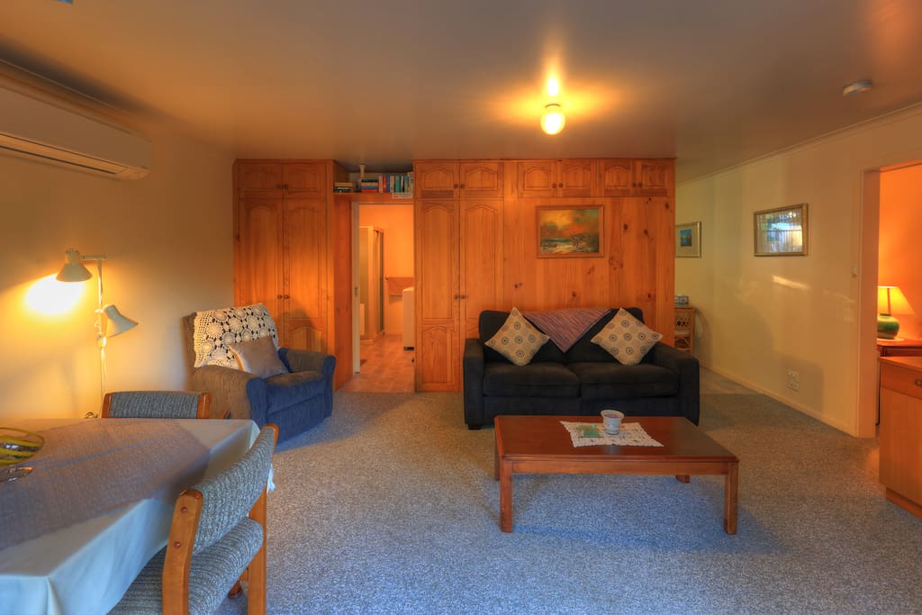 Lounge, looking through to bathroom