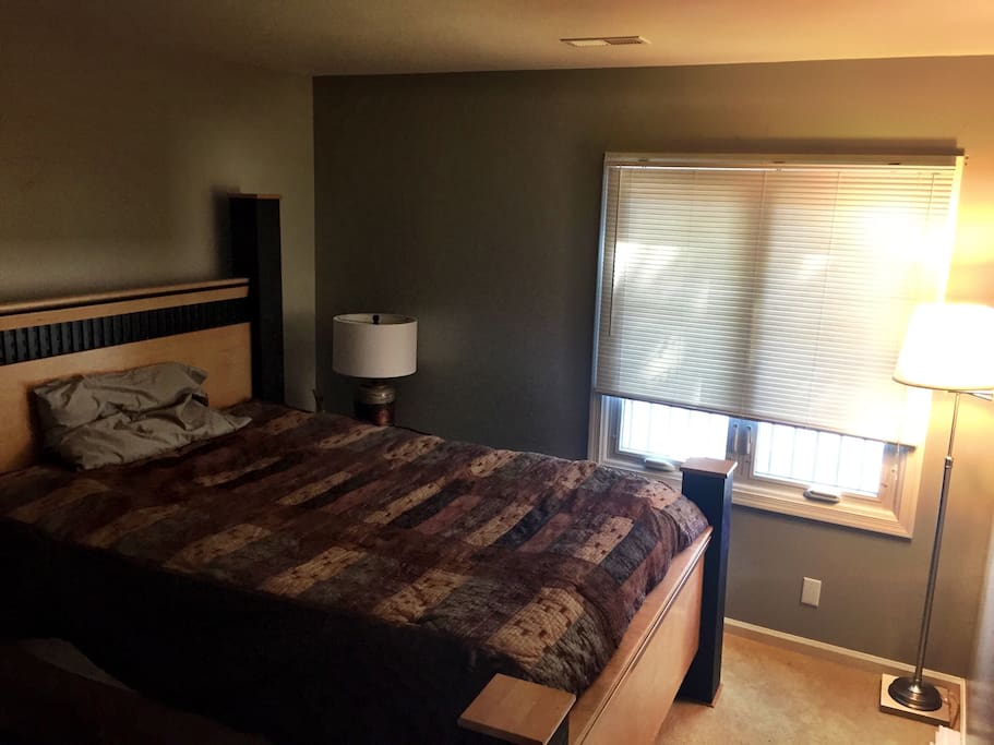 Spare bedroom with full closet