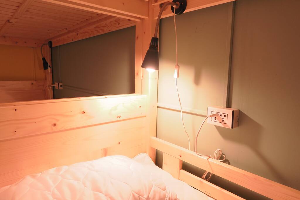Our small suits, all beds coming with outlet plug, led lamp, comfortable mattress, comfy pillow, personal locker.