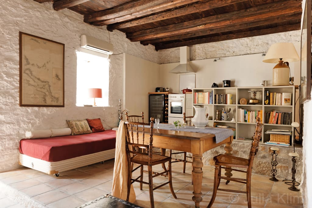 Ground floor living room next to the private courtyard
