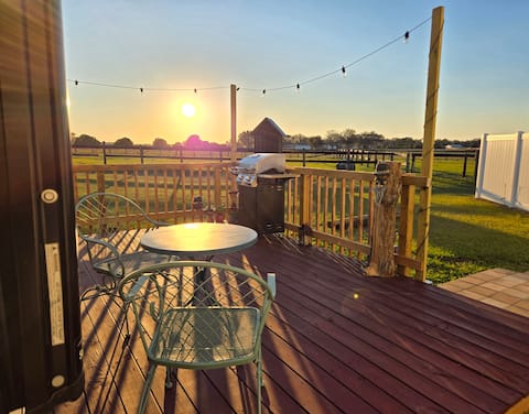Glamping on the Farm luxurious spacious camper.