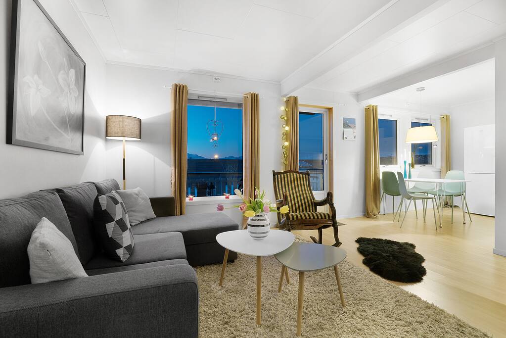 Living room and kitchen