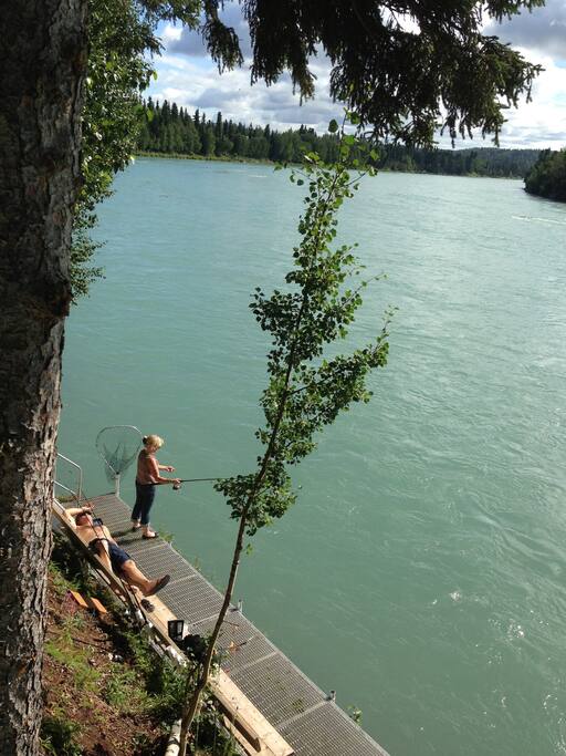 Enjoy the river flow by as you fish or just relax!
