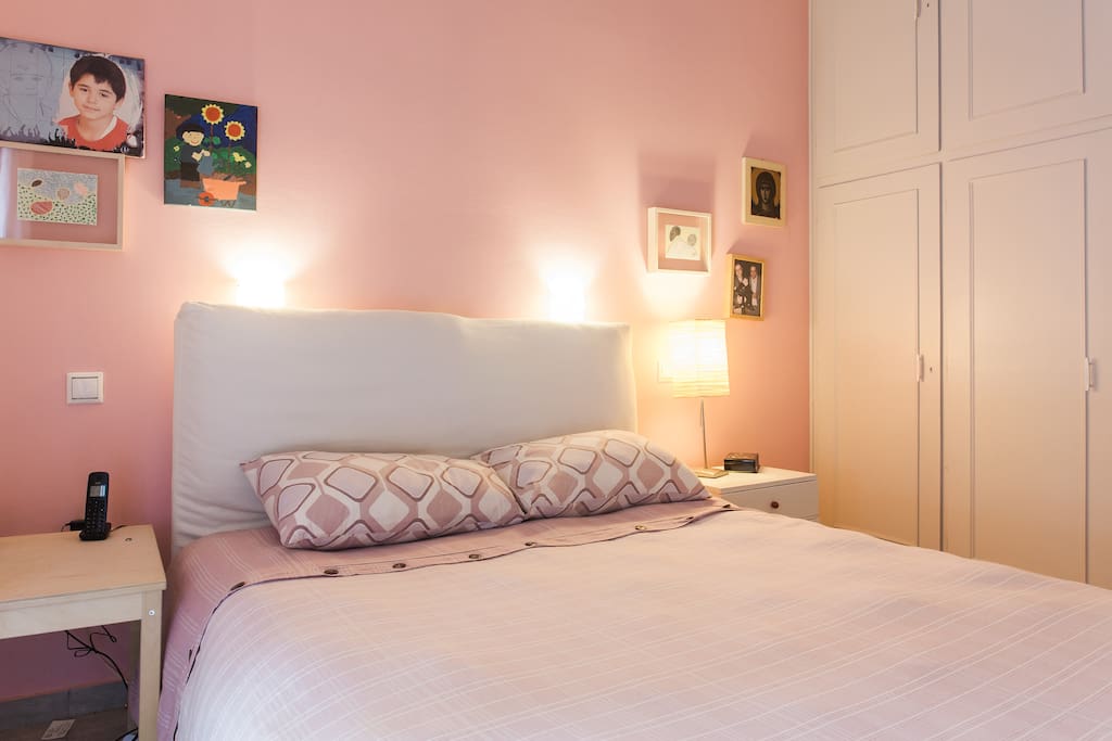 The main bedroom with a comfortable double bed and free closet