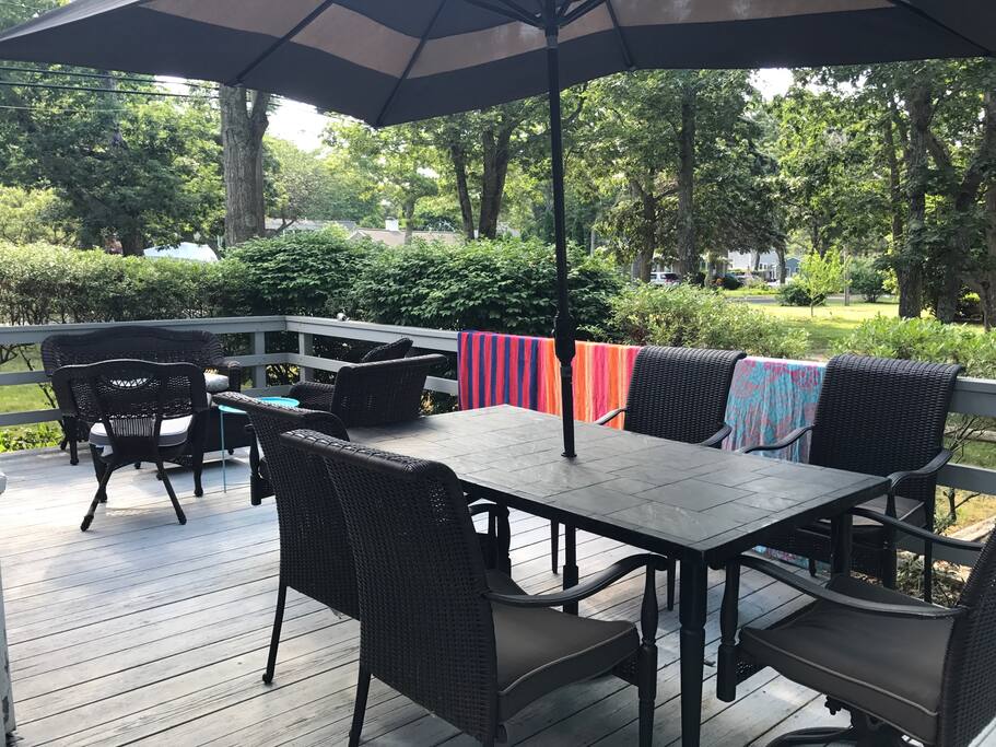 Private deck with seating for all!
