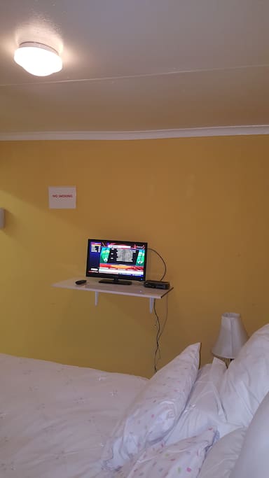 Bedroom with TV set
