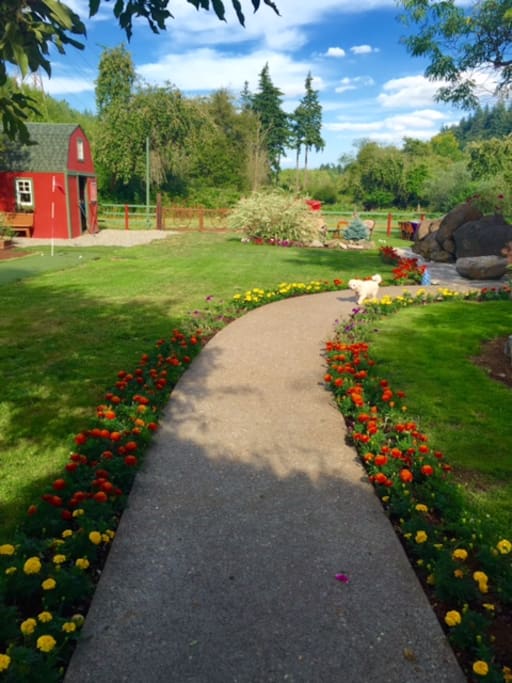 View when you walk in the front gate.