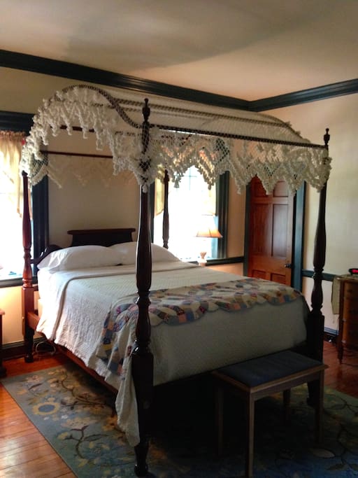 Beautiful Canopy Bed with bed step