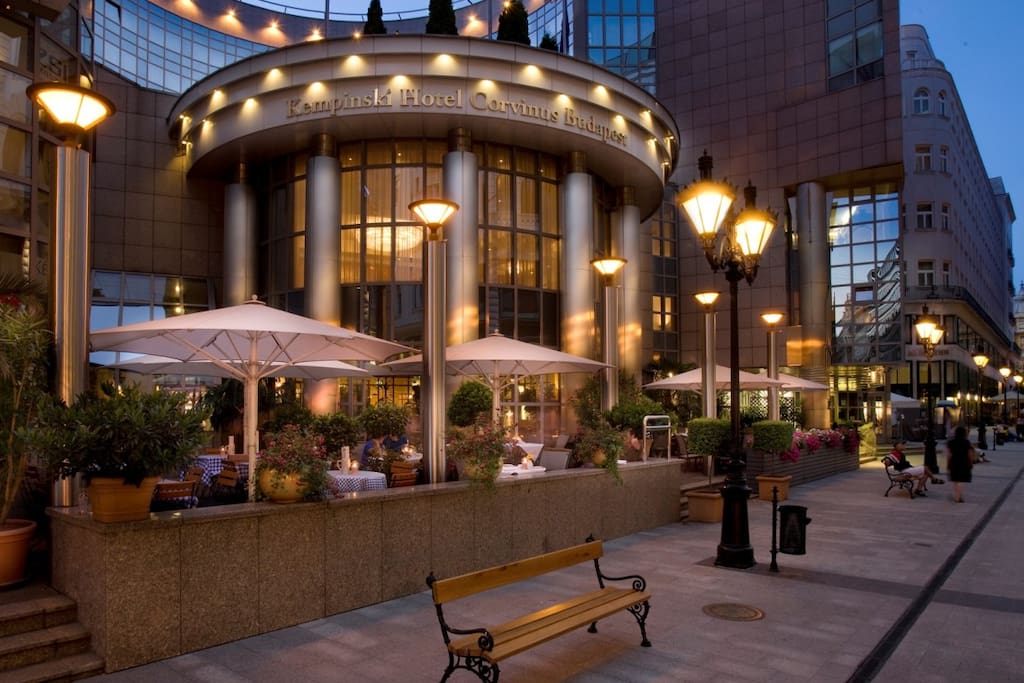 Corvinus Kempinski Hotel, just steps away and my apartment is a lot cheaper! :)