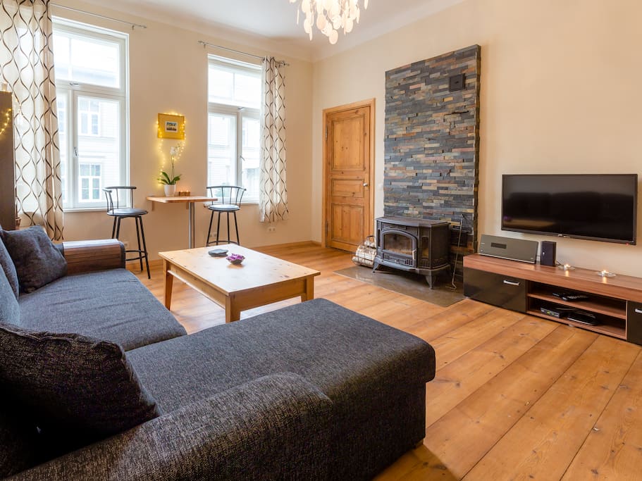 Apartment opens to the sunny south side