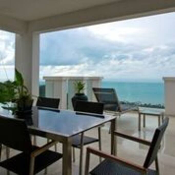 Terrace with ocean view