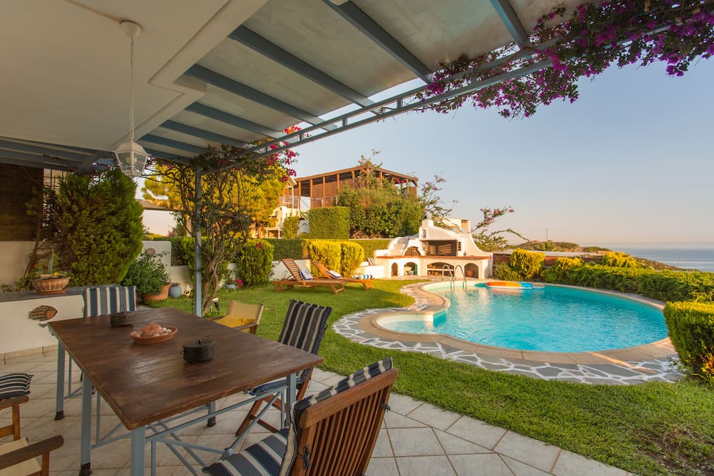The veranda and garden