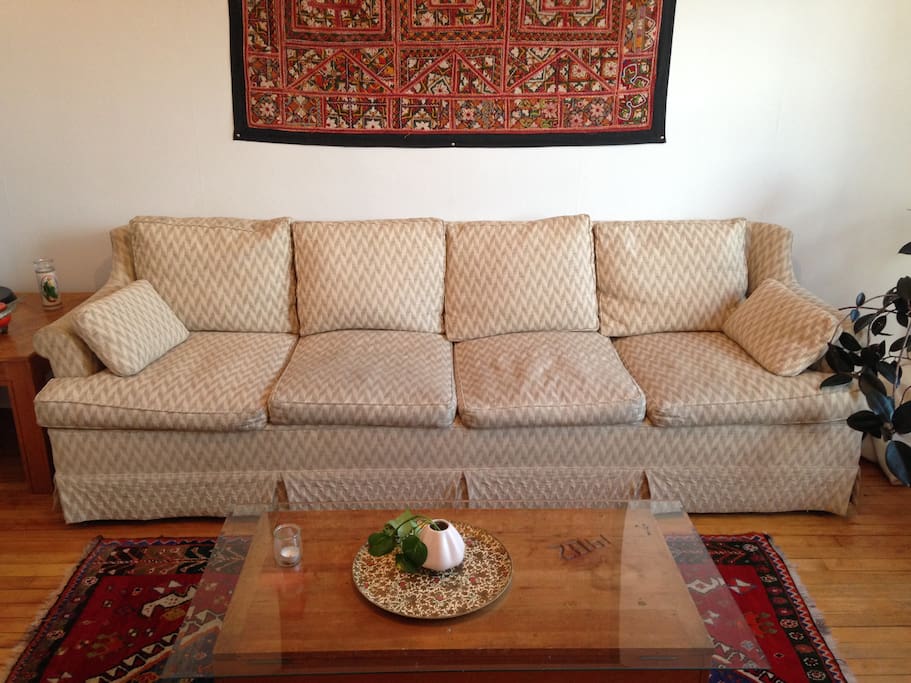large, super comfy down-filled couch