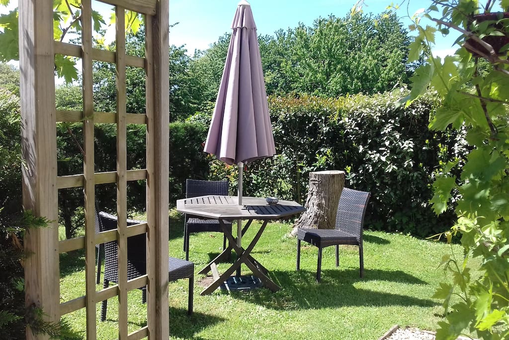 At the front of the cottage is your own secluded garden, with garden furniture and mobile BBQ, two sun loungers are available for your use as is the gardens of the main property.