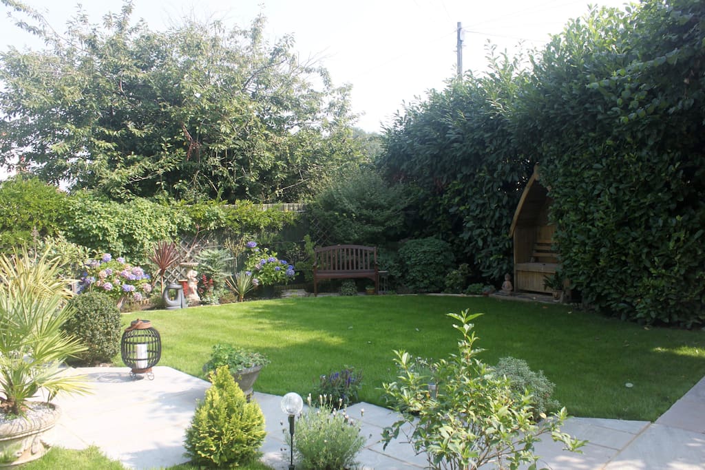 Gated secluded garden.