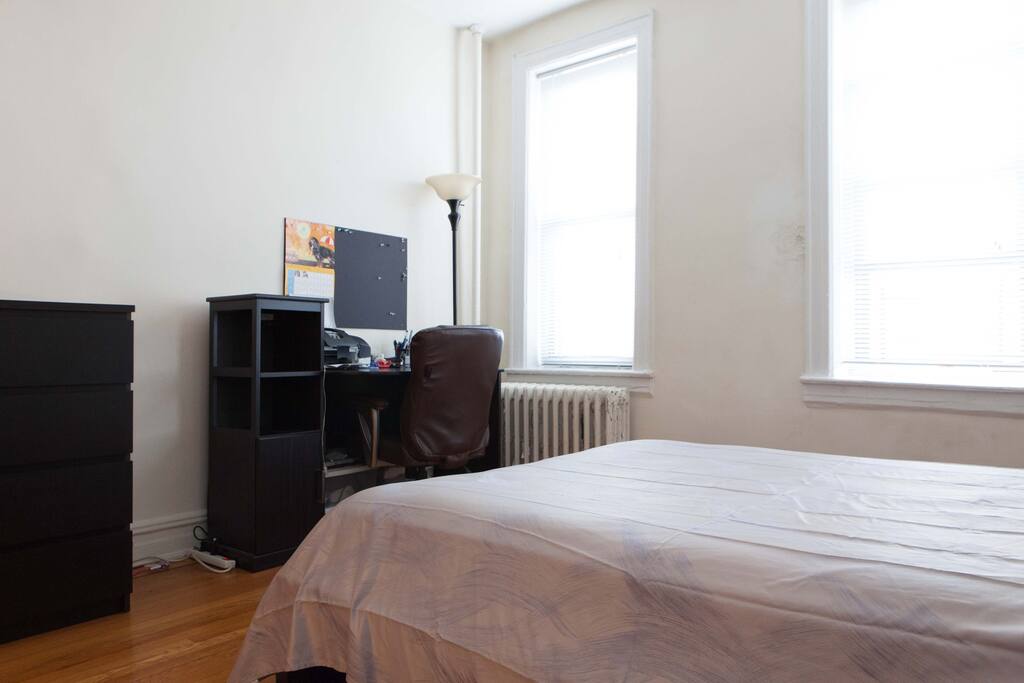Bedroom and the study desk