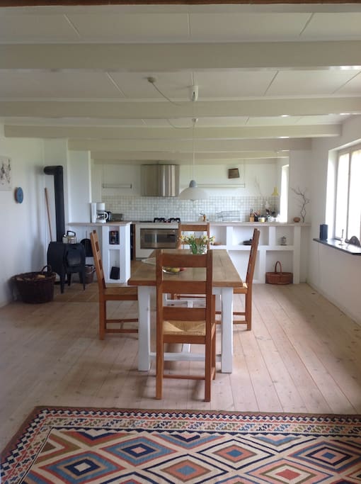 Open space dining and kitchen