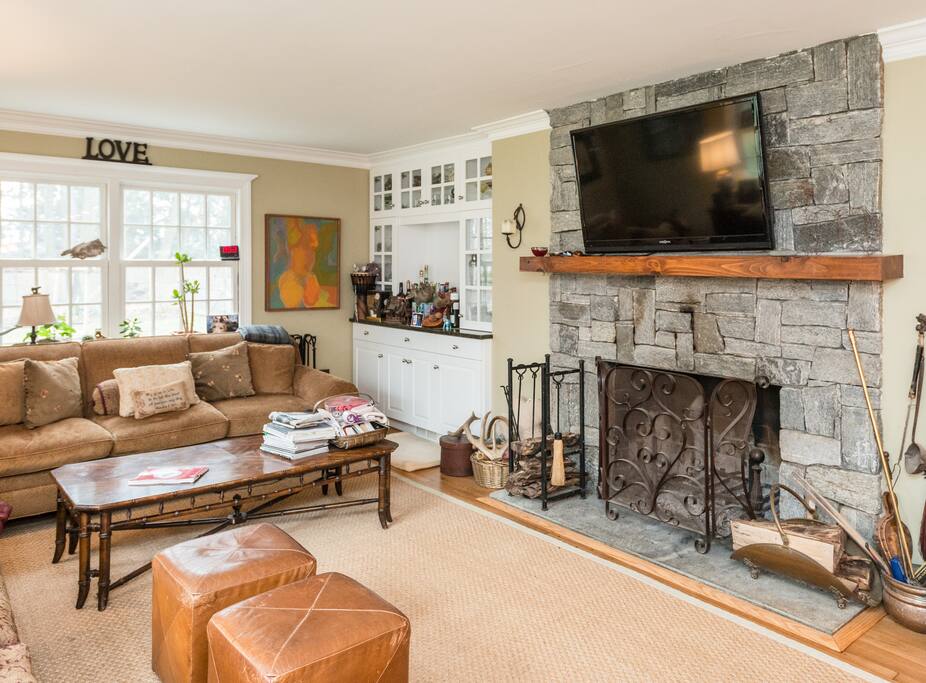 Living room fireplace
