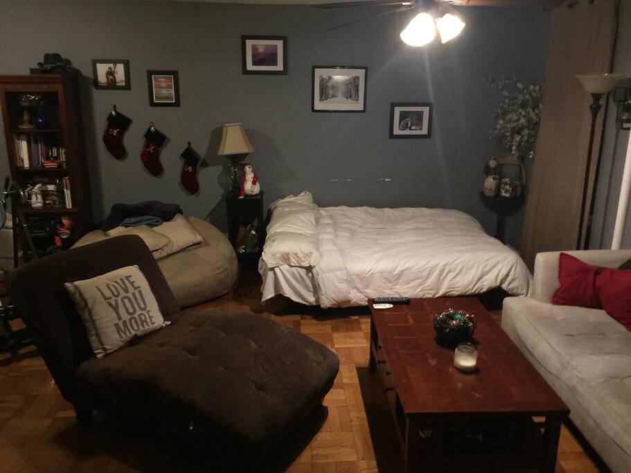 Futon down for guest #5 and guest #6