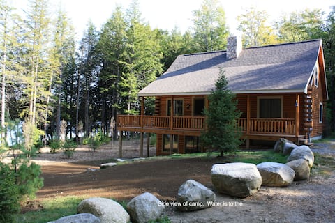 The Hideaway Maine Log Home Private Shore Pets OK