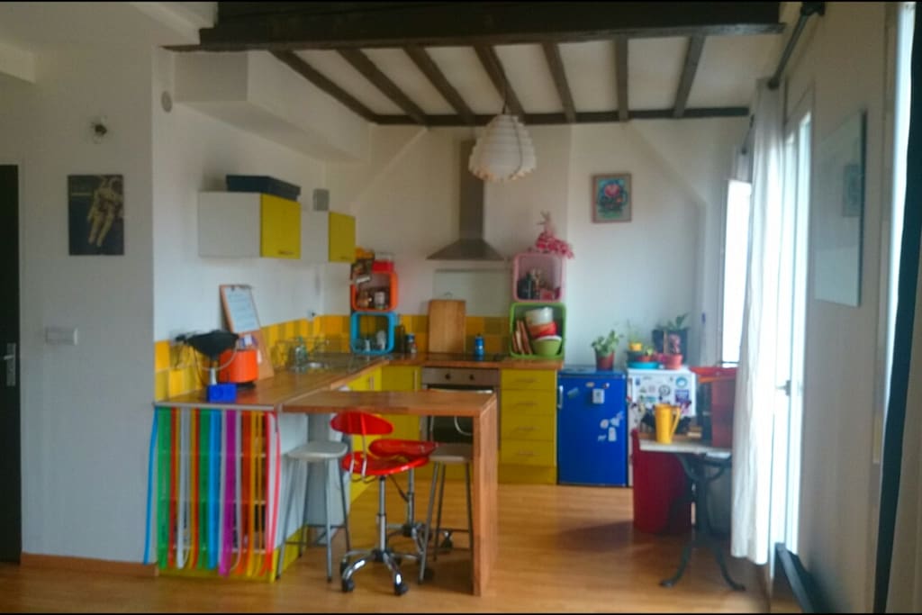 Cuisine ouverte sur séjour