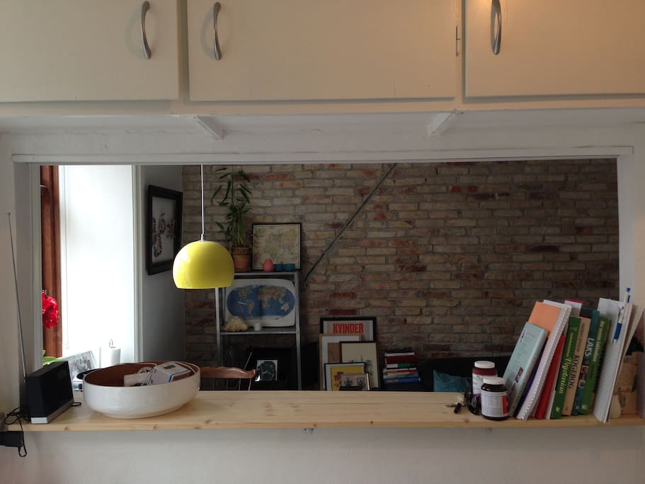 The view from the kitchen into our livingroom