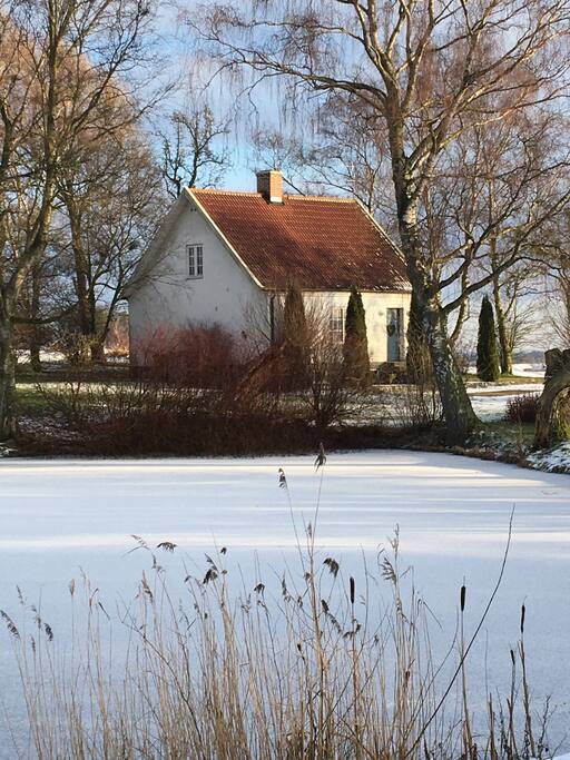 Crisp and cold outside but nice and warm inside in front of the open fireplace - welcome to our cottage