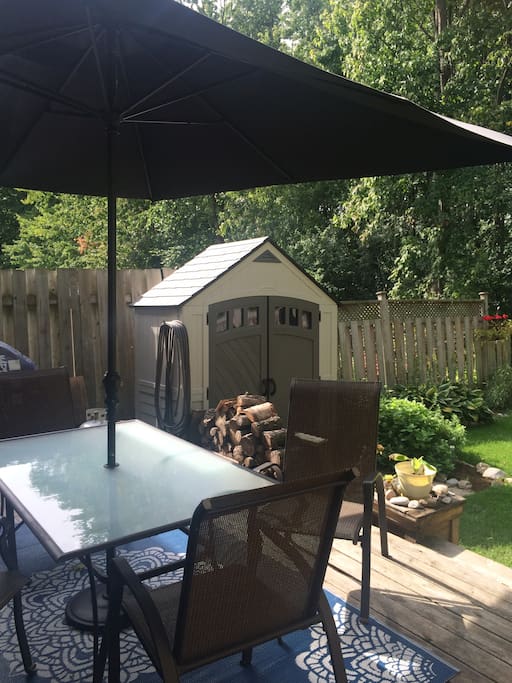Smoking area in the backyard, or the front!