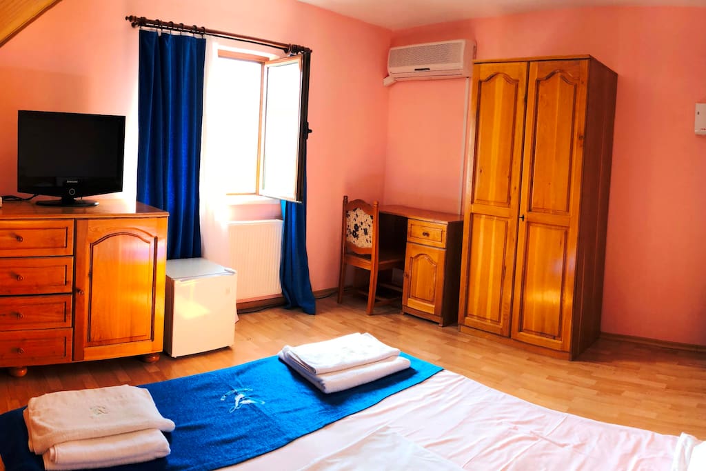 Room 205 with backyard view.