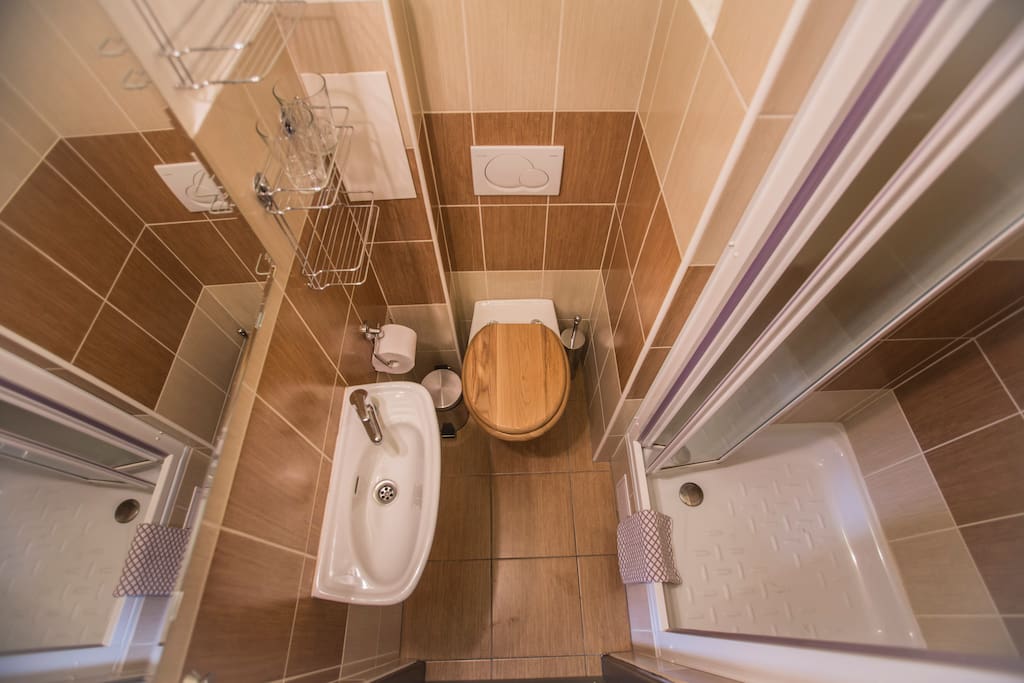 Bathroom with a shower enclosure.