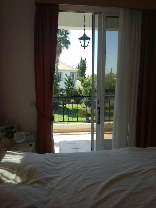 Bedroom 1. Mosquito net attached to the balcony door