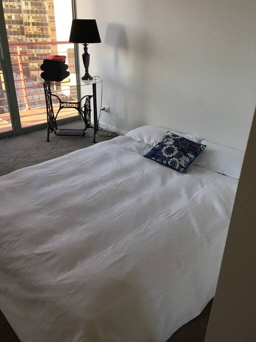 The bed - a base is coming this week! But for now it's just a mattress & lots of new linen.