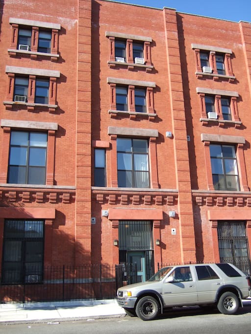 Our building. Apartment is ground floor (Living Room Window far right)