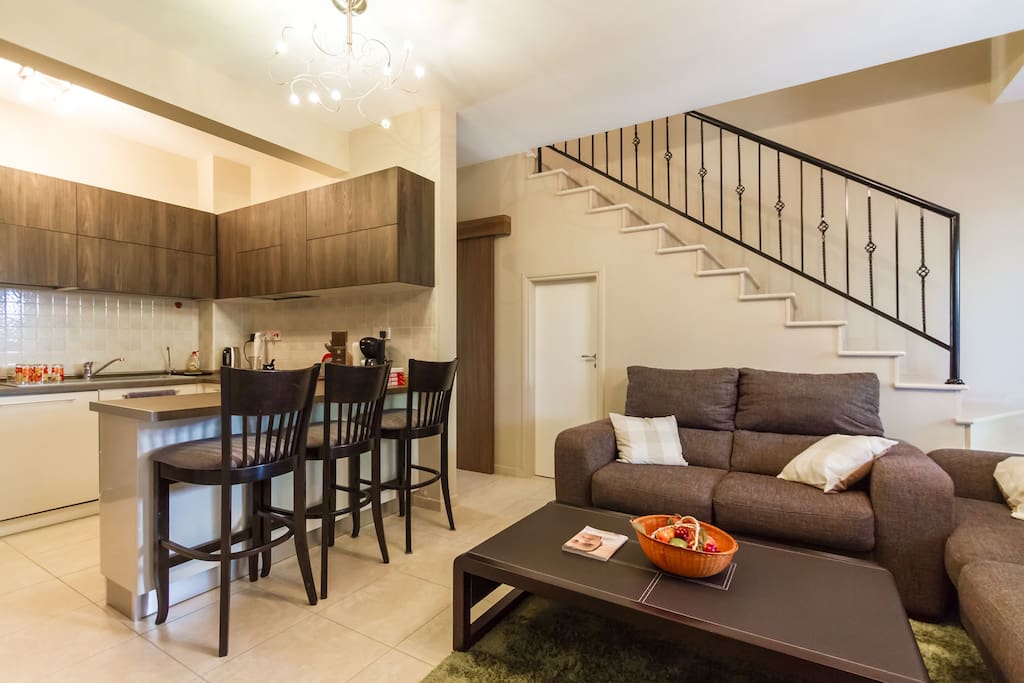 Living room and kitchen